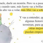 Duele, duele un montón. Pero va a pasar; y cuando sane, más fuerte vas a brillar, más alto vas a volar, más libre vas a soñar. Y vas a entender, que algunas historias terminan, para que otras mejores puedan empezar.